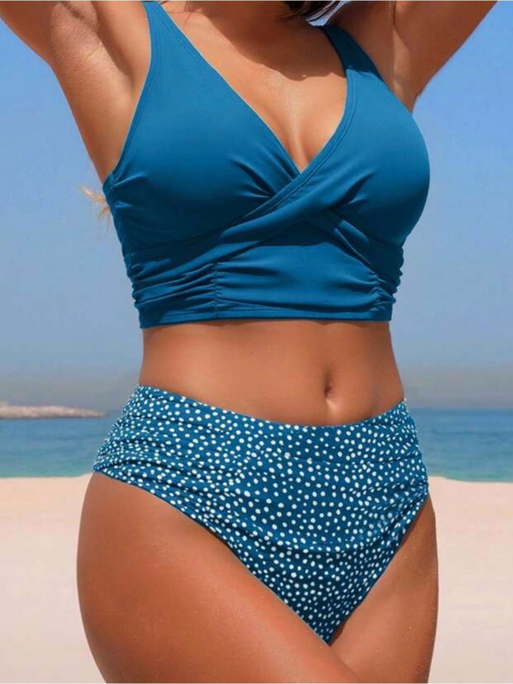 SHEIN Blue Polka Dot Two-Piece Bikini